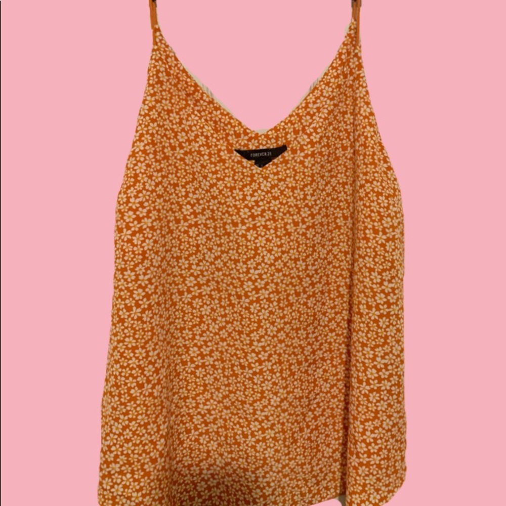 Floral orange F21 Tank